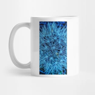 closeup detail onion seed head in blue style Mug